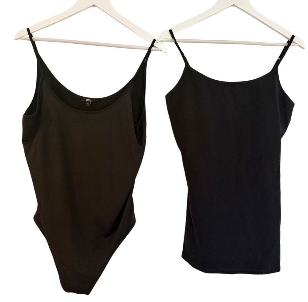 Express NWT black cami built in bra and jumpsuit bundle size large